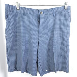 NWT Adidas Mens 36 Blue Gingham Check Ultimate365 Performance Golf Shorts